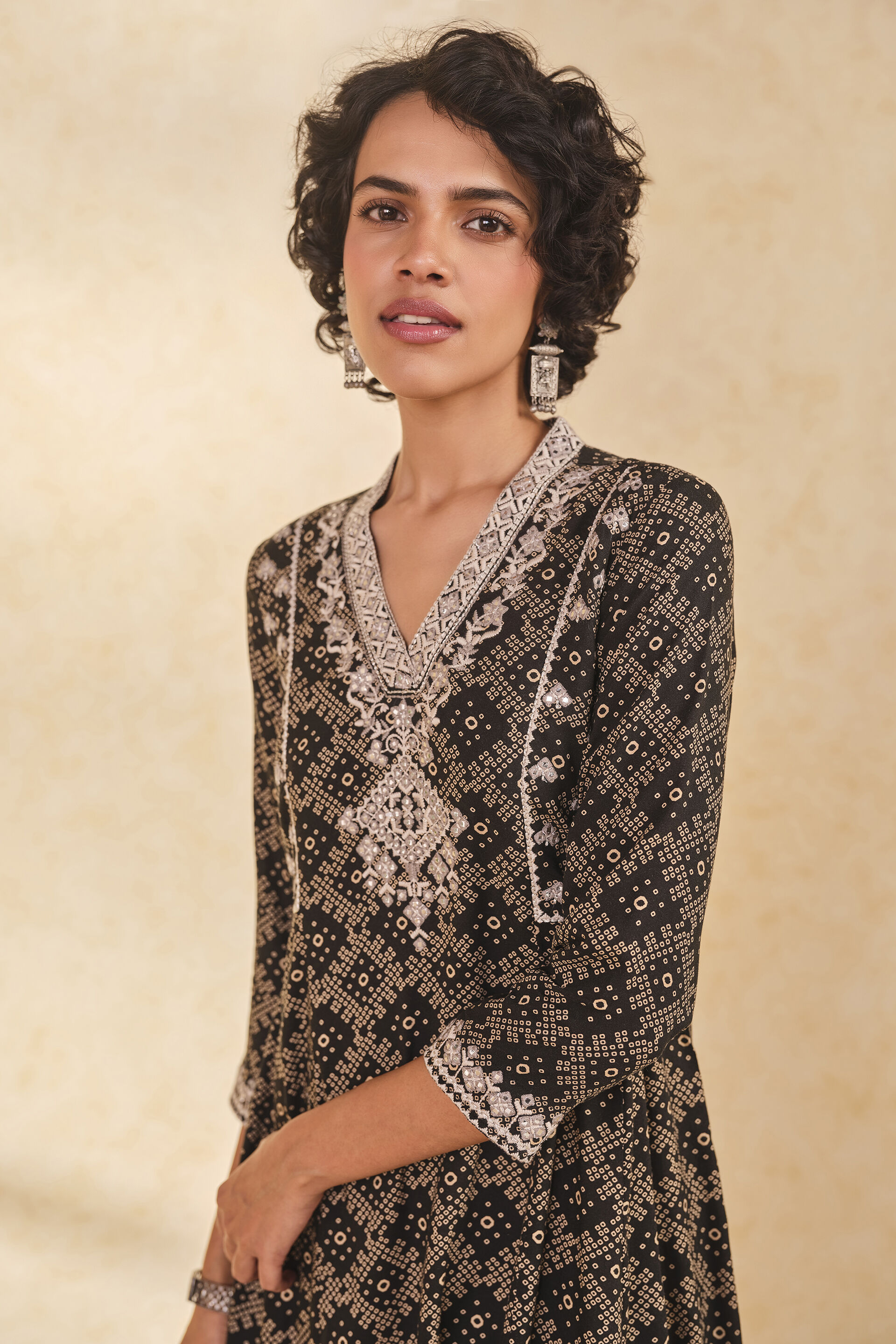 Bahara Black Rayon Kurta​, Black, image 6